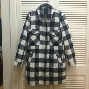 White and Black Buffalo Checked Jacket